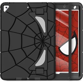iPad 9th Generation Case iPad 10.2 Case for Kids iPad 8th Generation Case iPad 7th Generation Case 2021/2020/2019 iPad 9 8 7 Gen Case with Screen Protector 10.2" Cover, Black+Red