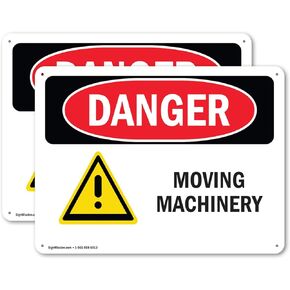 (2 Pack) Moving Machinery OSHA Danger Sign