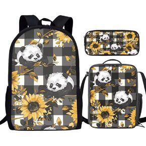 Bulopur 3 Pcs Funny Skull Skeleton Print School Bag Set, Kids Backpack Laptop Bookbags Insulated Lunch Bag Pencil Case Organizer for Middle School