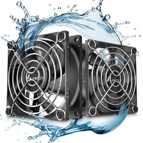 80mm 12V DC Fans, Moisture-Proof Fan 2 Packs, 3500 RPM High Speed, 3 Wires 3-Pins Waterproof Fan, for RV Refrigerator