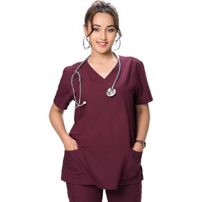 Scrubs for Women - Fitted Scrubs Set for Women, Fitted Soft Cute Joggers Sets - 8 Pocket V-Neck Top & Skinny Scrub