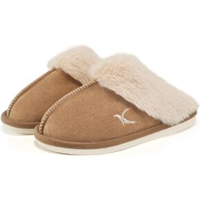 Slippers for Women House Shoes: Memory Foam Womens Slippers Bedroom Comfortable Warm Fuzzy Slip On Winter Shoes Indoor Outdoor