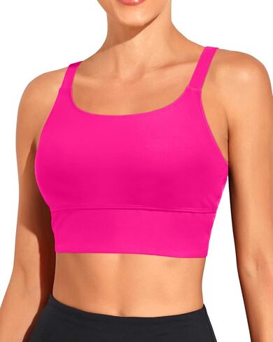 Women Sports Bra Swim Tops - Crop Bikini Top Supportive Bathing Suit Top Swimwear in Kuwait