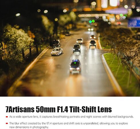 7artisans 50mm F1.4 APS-C Tilt-Shift Prime Lens for Fujifilm X-Mount X-M1 X-H1 X-Pro2 X-Pro3 X-E1 X-E2 X-E2S X-E3 X-A1 X-A2 X-A3 X-A5 X-A7 X-T1 X-T2 X-T10 X-S10 Cameras in Saudi Arabia
