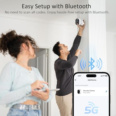 كاميرات مراقبة لاسلكية في الهواء الطلق، كاميرا أمان Tuya 5G، نظام أمان منزلي 2K HD طقم 4 كاميرات مع رؤية واسعة 130 درجة، رؤية ليلية ملونة 3 ميجابكسل، ضوء كشاف، IP65 مقاوم للماء، يدعم Alexa، Cloud/SD in Kuwait