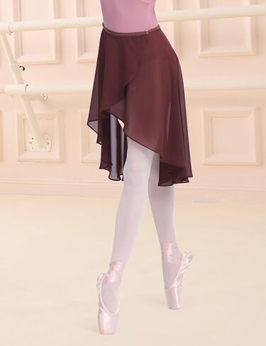 Women Semi-sheer Dance Skirt Irregular Wrap Ballet Skirts Match Leotards in Summer in Kuwait