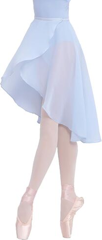 Women Semi-sheer Dance Skirt Irregular Wrap Ballet Skirts Match Leotards in Summer in Kuwait