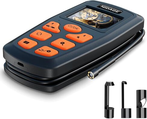 كاميرا NIDAGE Borescope 1080P HD المنظار مع ضوء IP67 مقاوم للماء كاميرا فحص محمولة مع كابل مخفي ملفوف شبه صلب بطول 5 أقدام أدوات كاميرا ثعبان قابلة للتكبير للرجال (2.4 بوصة) in Kuwait