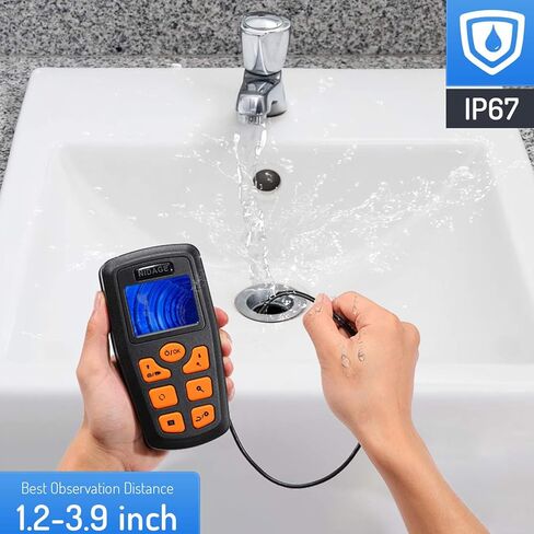 كاميرا NIDAGE Borescope 1080P HD المنظار مع ضوء IP67 مقاوم للماء كاميرا فحص محمولة مع كابل مخفي ملفوف شبه صلب بطول 5 أقدام أدوات كاميرا ثعبان قابلة للتكبير للرجال (2.4 بوصة) in Kuwait