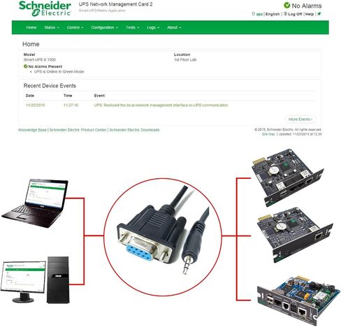 كابل وحدة التحكم 940-0299A DB9 إلى AJ2.5 لبطاقة إدارة APC UPS AP9630 AP9631 AP9635 (كابل تسلسلي بديل APC #940-0299A)، 6FT in Kuwait