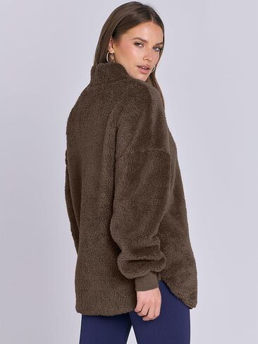 ANRABESS Women's Zip Up Sweatshirt Sherpa Fuzzy Fleece Hoodies Cozy Pullover Soft Sweaters Tops 2024 Fall Trendy Clothes in Saudi Arabia