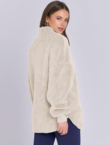 ANRABESS Women's Zip Up Sweatshirt Sherpa Fuzzy Fleece Hoodies Cozy Pullover Soft Sweaters Tops 2024 Fall Trendy Clothes in Saudi Arabia