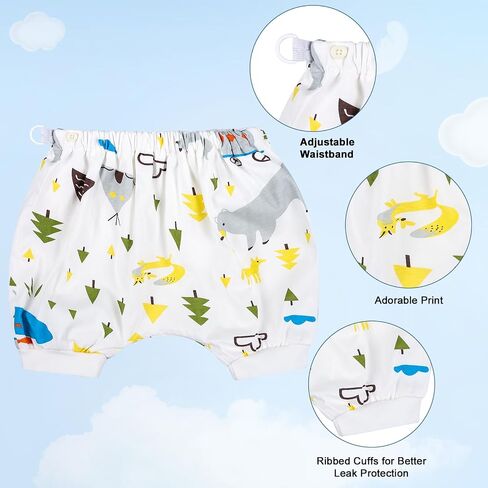 MOEMOE BABY Leakproof Bedwetting Diaper Pants Absorbent Overnight Diaper Short for Boys and Girls 2 Packs Blue in Saudi Arabia