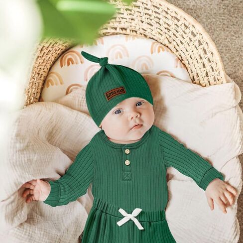 Newborn Baby Boy Girl Clothes Set Ribbed Outfits Solid Long Sleeve Tops Pants Romper Winter Fall Toddler 0-12 Months in Saudi Arabia