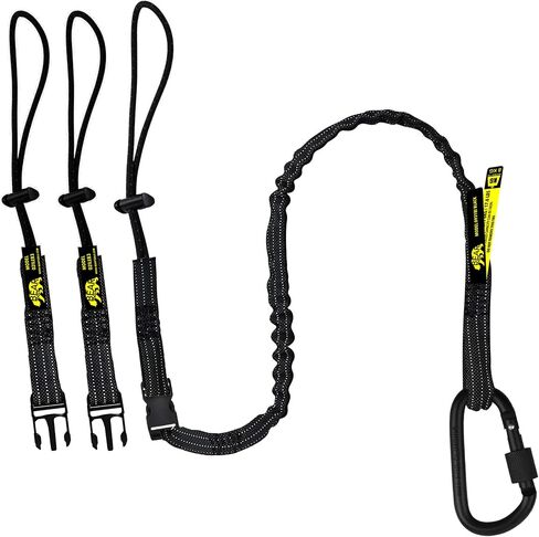BearTOOLS Interchangeable Quick Switch Tool Safety Lanyard – 3 in 1 - Safety Fall Protection – Aluminium Screw Lock – Twin Locking Attachments - Ultra-Sturdy (Black 3PK) in Kuwait