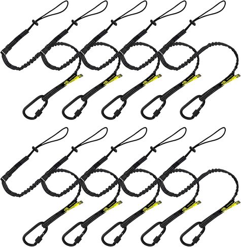 BearTOOLS Interchangeable Quick Switch Tool Safety Lanyard – 3 in 1 - Safety Fall Protection – Aluminium Screw Lock – Twin Locking Attachments - Ultra-Sturdy (Black 3PK) in Kuwait