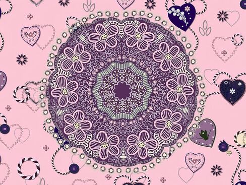 BVCY Mandala Tapestry For Bedroom Pink Tapestry Wall Hanging Art aesthetic Decor Suitable Dormitory Gift Living Dorm (LD003, Horizontal 60 * 51inches（150 * 130 cm）) in Saudi Arabia