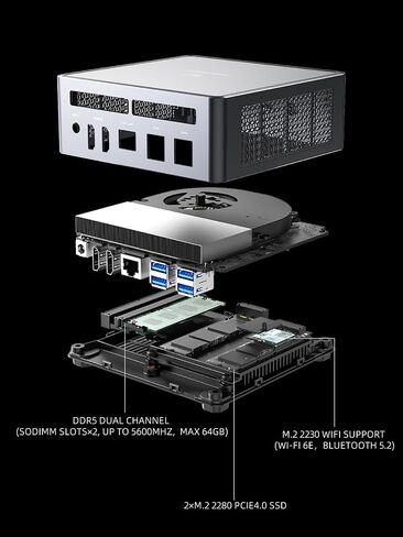 MINISFORUM Venus UM790 Pro Mini PC AMD Ryzen 9 7940HS حتى 5.2 جيجا هرتز مع AMD Radeon 780M، إصدار Barebone بدون ذاكرة الوصول العشوائي وSSD، 4xUSB3.2، 2xUSB4، 2xHDMI2.1، 2xPCIe4.0، Wi-Fi6E/BT5.3، 2.5G RJ45 (متجدد) in Saudi Arabia