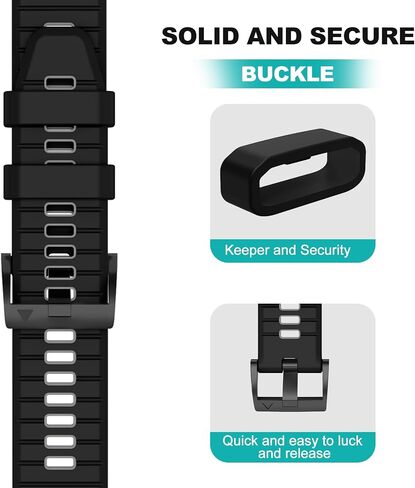 OVERSTEP Compatible with Fenix 7X Bands, 26mm Width Soft Silicone Replacement Strap for Fenix 7X Pro/Fenix 6X/ Fenix 5X/ Fenix 3 Smartwatch in Saudi Arabia
