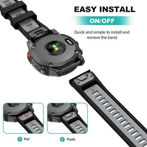 OVERSTEP Compatible with Fenix 7X Bands, 26mm Width Soft Silicone Replacement Strap for Fenix 7X Pro/Fenix 6X/ Fenix 5X/ Fenix 3 Smartwatch in Saudi Arabia