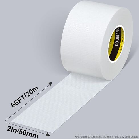 شريط من الألياف الزجاجية من جانب واحد، شريط ربط خيطي عالي التحمل بدون أثر من جانب واحد مع شريط شفاف 5.9milX1.57inchX66FT in Kuwait