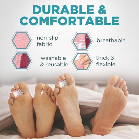 Homergy Hammer Toe Straightener Corrector Splint (Next Generation) - 4 Pcs Double Layer Broken Toe Wraps, Brace Orthopedic Separator, Cushioned Bandages, Heal Wrap Toe Straighteners for Crooked Toes in Saudi Arabia