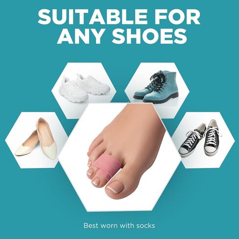 Homergy Hammer Toe Straightener Corrector Splint (Next Generation) - 4 Pcs Double Layer Broken Toe Wraps, Brace Orthopedic Separator, Cushioned Bandages, Heal Wrap Toe Straighteners for Crooked Toes in Saudi Arabia