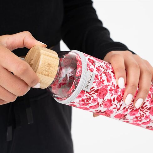 Apana Yoga Glass Water Bottles BPA Free Non Slip Sleeve Leak Proof Lid Reusable 32 Oz Sports Water Bottle Wide Mouth Lid Portable Hydration Tumbler in Saudi Arabia