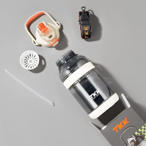 TKK Half Gallon Sport Water Bottle Jug with Straw 2 in 1 Lid Dishwasher Safe BPA Free Leakproof Large Capacity Tritan Plastic Bottle 1/2 Gallon 64oz Water Bottle for Gym Travel Camping Outdoor in Saudi Arabia
