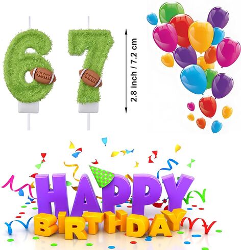 67 76 Birthday Candles, 67th 76th Cake Candles, Pink Birthday Number 67 76 Candles Cake Topper Decorations for Party Men Women in Kuwait