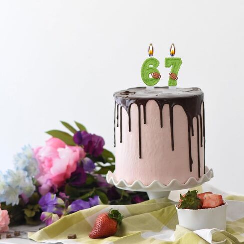 67 76 Birthday Candles, 67th 76th Cake Candles, Pink Birthday Number 67 76 Candles Cake Topper Decorations for Party Men Women in Kuwait