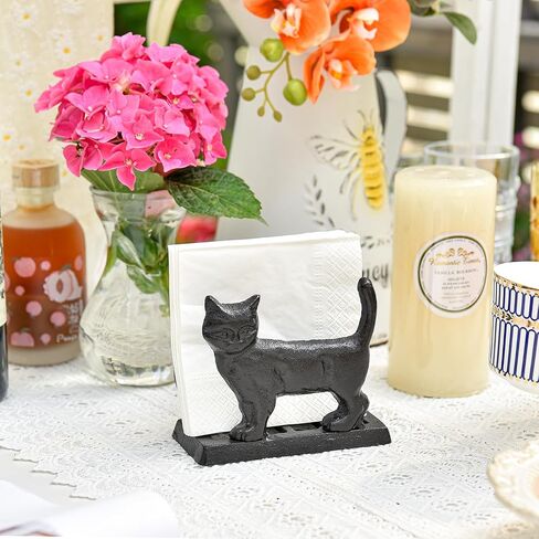 Sungmor Vintage Cast Iron Napkin Holder, Rustic Farmhouse Napkins Holder, Freestanding Table Napkins Stand, Pretty Tableware Decor Paper Napkin Rack, Home Restaurant Dining Table Square Napkin Holder in Saudi Arabia