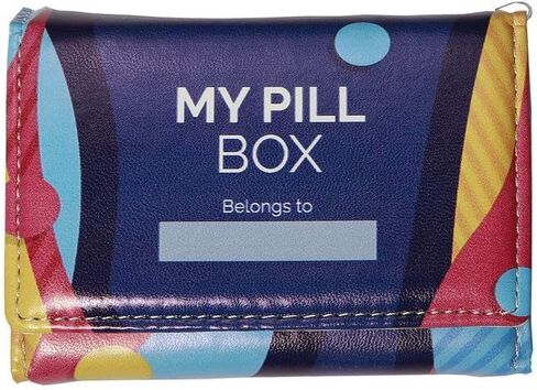 Weekly Pill Box Organizer, 8 Compartments, Portable Travel Pill Case, Folding Cover to Hold Medication, Supplements - Purple in Kuwait