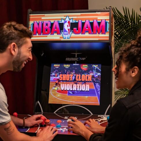 ARCADE1UP NBA Jam Deluxe 2-Player Control Panel Arcade Machine, Built for Your Home, 5 Foot Tall Cabinet with 3 Classic Games in Saudi Arabia