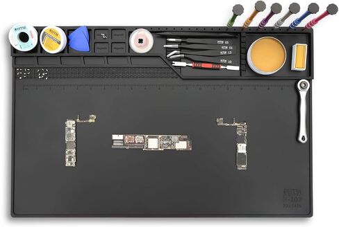 HTM-201 Black Silicone Repair Mat Heat Resistant Electronic Repair Mat for Soldering, Electronics, Computer Repair Etc in Kuwait