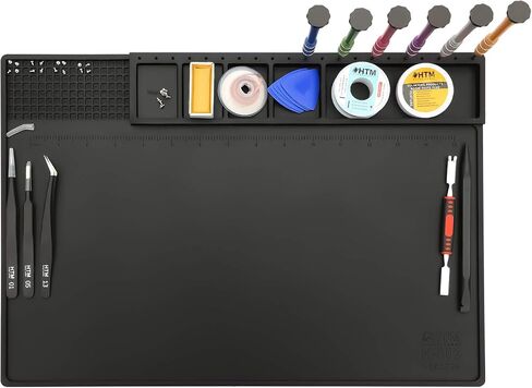 HTM-201 Black Silicone Repair Mat Heat Resistant Electronic Repair Mat for Soldering, Electronics, Computer Repair Etc in Kuwait