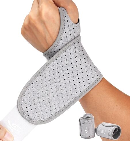 HiRui Breathable Wrist Brace (Pair) for Relieve Wrist Pain from Carpal Tunnel, Arthritis, Tendonitis, Sprain, TFCC | Adjustable Wrist Wraps Wrist Support for Weightlifting, Tennis - Fits All (Black) in Saudi Arabia