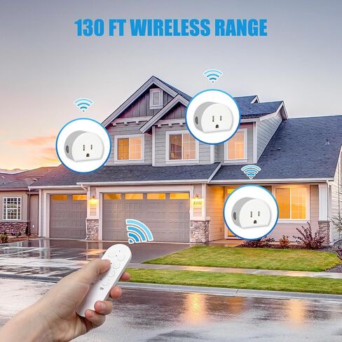 Wireless Remote Control Outlet Switch, SURNICE Mini Remote Light Switch 10A/1200W for Lights, Up to 130 FT Long Range, FCC and ETL Certified, 3 Expandable Outlets + 1 Remote in Saudi Arabia