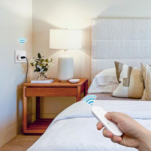 Wireless Remote Control Outlet Switch, SURNICE Mini Remote Light Switch 10A/1200W for Lights, Up to 130 FT Long Range, FCC and ETL Certified, 3 Expandable Outlets + 1 Remote in Saudi Arabia