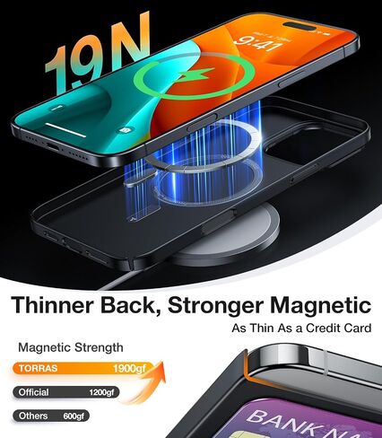 حافظة TORRAS مغناطيسية رفيعة مناسبة لهاتف iPhone 16 Pro Max مع حامل، حافظة هاتف 16 ProMax رفيعة للغاية متوافقة مع MagSafe، حامل مخبأ مدمج، كمبيوتر صلب خفيف مضاد للخدش مقاس 6.9 بوصة، أسود in Kuwait