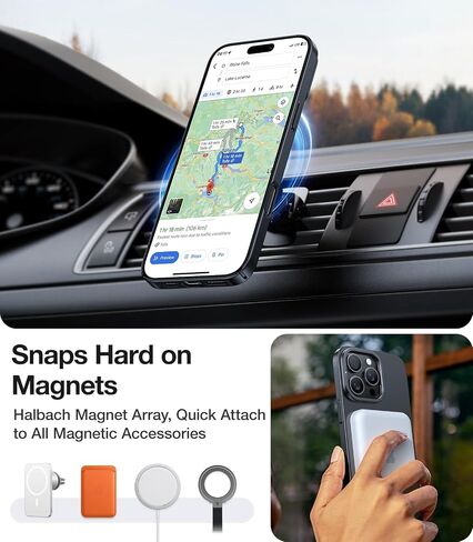 حافظة TORRAS مغناطيسية رفيعة مناسبة لهاتف iPhone 16 Pro Max مع حامل، حافظة هاتف 16 ProMax رفيعة للغاية متوافقة مع MagSafe، حامل مخبأ مدمج، كمبيوتر صلب خفيف مضاد للخدش مقاس 6.9 بوصة، أسود in Kuwait