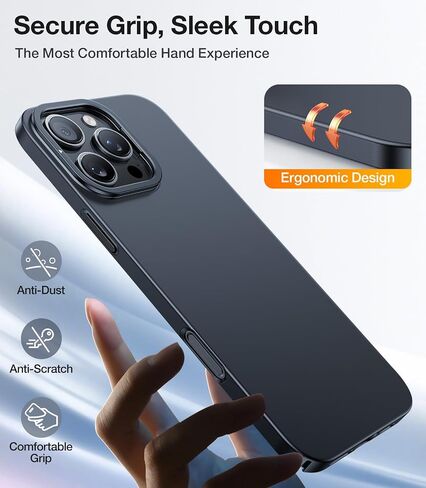 حافظة TORRAS مغناطيسية رفيعة مناسبة لهاتف iPhone 16 Pro Max مع حامل، حافظة هاتف 16 ProMax رفيعة للغاية متوافقة مع MagSafe، حامل مخبأ مدمج، كمبيوتر صلب خفيف مضاد للخدش مقاس 6.9 بوصة، أسود in Kuwait