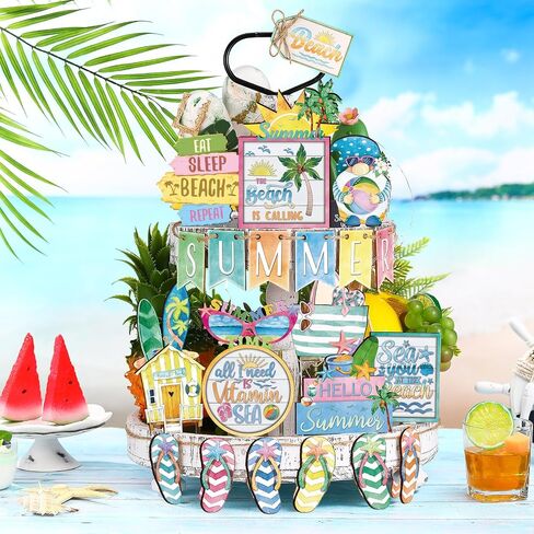 24 Pcs Hello Spring Tiered Tray Decor Set Spring with LED String Lights Flower Tulip Tiered Tray Decorations Spring Table Wooden Sign Rustic Farmhouse Decor for Spring Home Kitchen Party Decor in Saudi Arabia