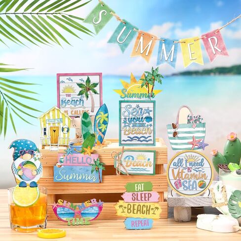 24 Pcs Hello Spring Tiered Tray Decor Set Spring with LED String Lights Flower Tulip Tiered Tray Decorations Spring Table Wooden Sign Rustic Farmhouse Decor for Spring Home Kitchen Party Decor in Saudi Arabia