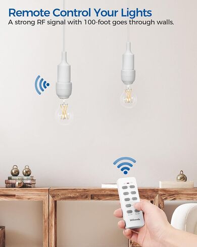 Remote Control Light Bulb Socket, Wireless Light Socket Switch, Remote Light Socket E26 Base for Pull Chain Light Fixture, 100FT Range, No Wiring, FCC Listed, 1 Remote + 1 Socket W01RS1106 in Saudi Arabia