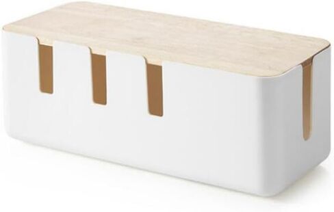 صندوق كبير لإدارة الكابلات، صندوق إخفاء السلك الأبيض ذو 7 فتحات مع غطاء خشبي، حاوية كابل هيكلية ومبدد للحرارة لأسلاك التلفزيون، جهاز توجيه الكمبيوتر، محور USB وشريط طاقة تحت المكتب in Kuwait