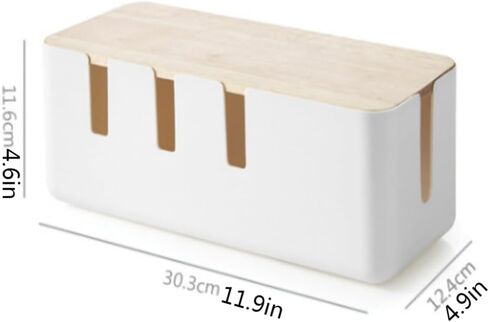 صندوق كبير لإدارة الكابلات، صندوق إخفاء السلك الأبيض ذو 7 فتحات مع غطاء خشبي، حاوية كابل هيكلية ومبدد للحرارة لأسلاك التلفزيون، جهاز توجيه الكمبيوتر، محور USB وشريط طاقة تحت المكتب in Kuwait