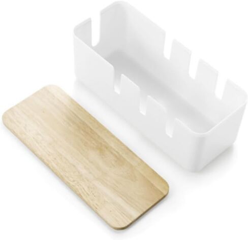 صندوق كبير لإدارة الكابلات، صندوق إخفاء السلك الأبيض ذو 7 فتحات مع غطاء خشبي، حاوية كابل هيكلية ومبدد للحرارة لأسلاك التلفزيون، جهاز توجيه الكمبيوتر، محور USB وشريط طاقة تحت المكتب in Kuwait