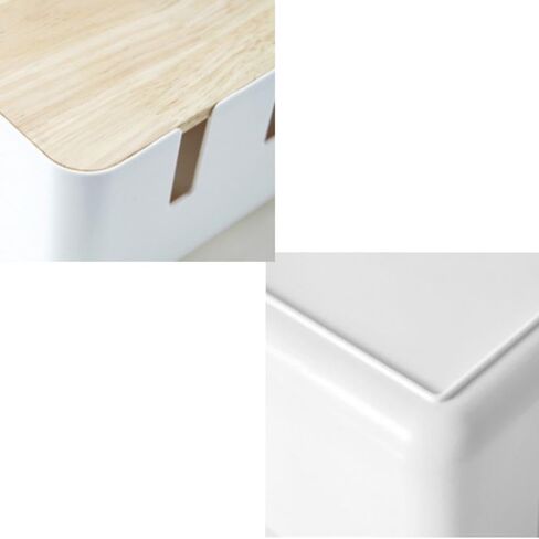 صندوق كبير لإدارة الكابلات، صندوق إخفاء السلك الأبيض ذو 7 فتحات مع غطاء خشبي، حاوية كابل هيكلية ومبدد للحرارة لأسلاك التلفزيون، جهاز توجيه الكمبيوتر، محور USB وشريط طاقة تحت المكتب in Kuwait