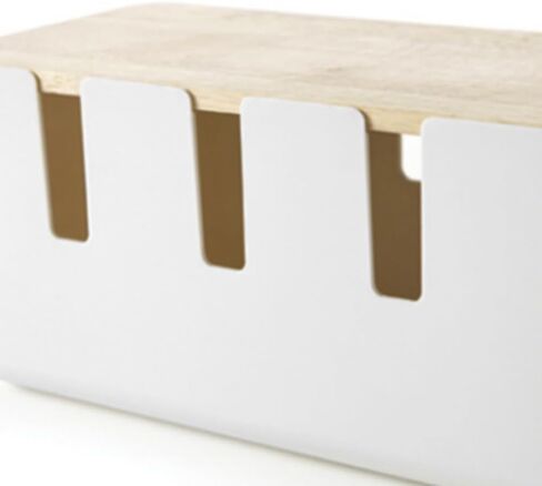 صندوق كبير لإدارة الكابلات، صندوق إخفاء السلك الأبيض ذو 7 فتحات مع غطاء خشبي، حاوية كابل هيكلية ومبدد للحرارة لأسلاك التلفزيون، جهاز توجيه الكمبيوتر، محور USB وشريط طاقة تحت المكتب in Kuwait